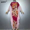 Pleated Elastic Slim Dress - Beach Cover Up Holiday Kaftan Abaya
