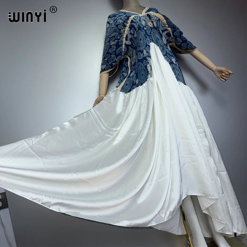 Pleated Elastic Slim Dress - Holiday Beach Fashion Kaftan
