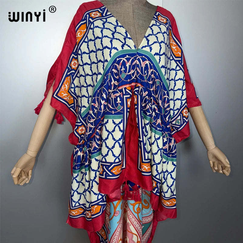 Fashion Kaftan Party Dress - Luxury Print Caftan Beachwear