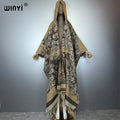 African Hooded Cardigan - Warm Abaya Kimono Poncho Cloak