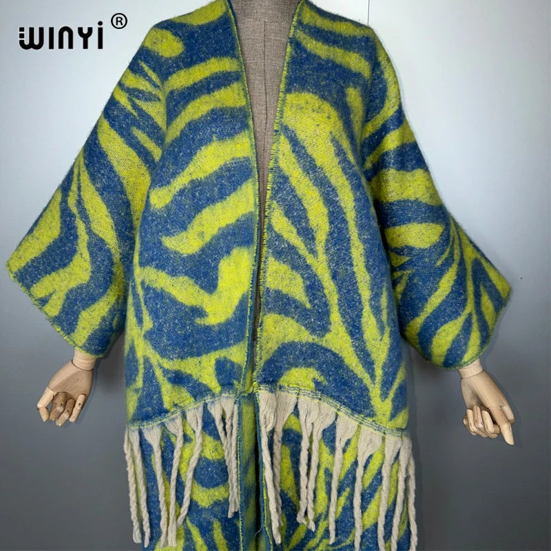 Fashion Cardigan Tassel Luxury - Long Warm Coat Kimono