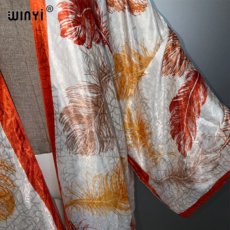 Africa New Print Kimono - Long Beach Cardigan Maxi Coat