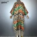 Catwalk Coat Print Tassel - Luxury Long Warm Kimono Kaftan