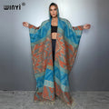 African Boho Hooded Cardigan - Warm Abaya Kimono Poncho
