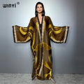 WINYI Kimono African Women fashion abaya muslim woman Cardigan Female Blouse Loose party kaftan Casual beach Cover Up boho dress