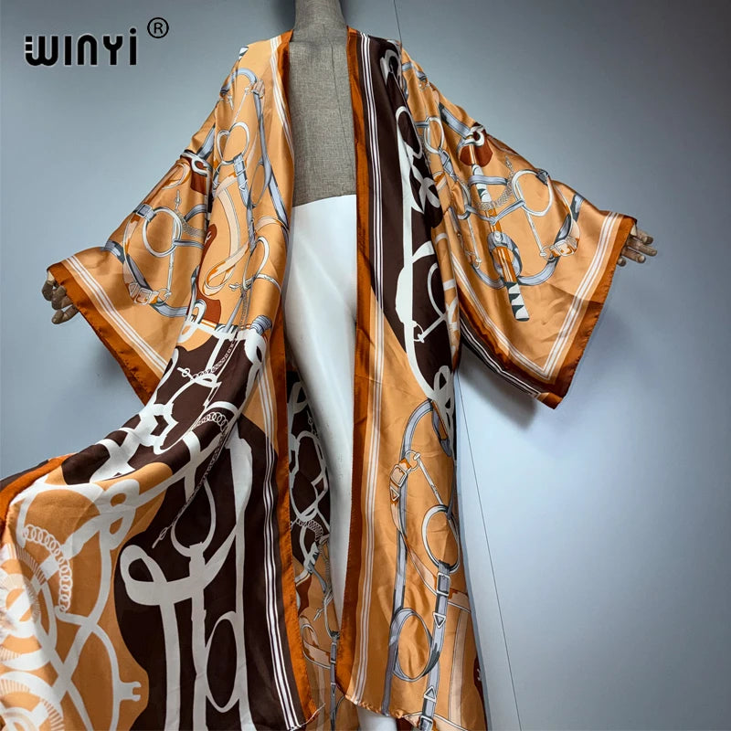 Boho Kimono Maxi - Beach Cover Up Holiday Abaya Kaftan