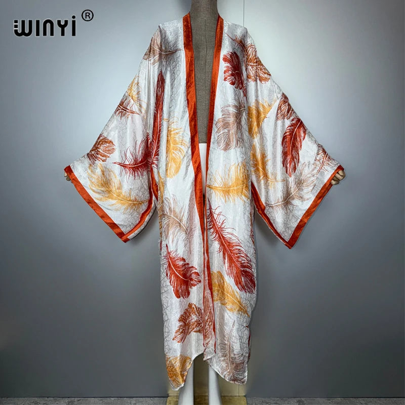Africa New Print Kimono - Long Beach Cardigan Maxi Coat