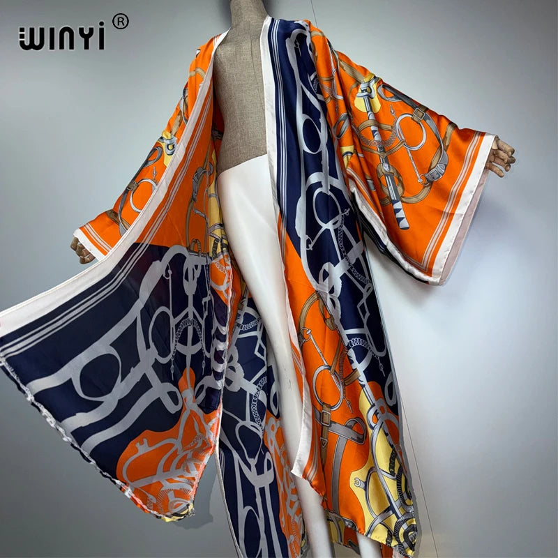Boho Kimono Maxi - Beach Cover Up Holiday Abaya Kaftan