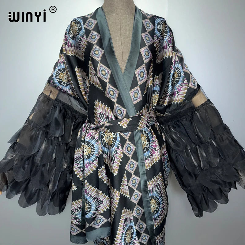 Fashion Holiday Kimono - Long Sleeve Boho Abaya Caftan