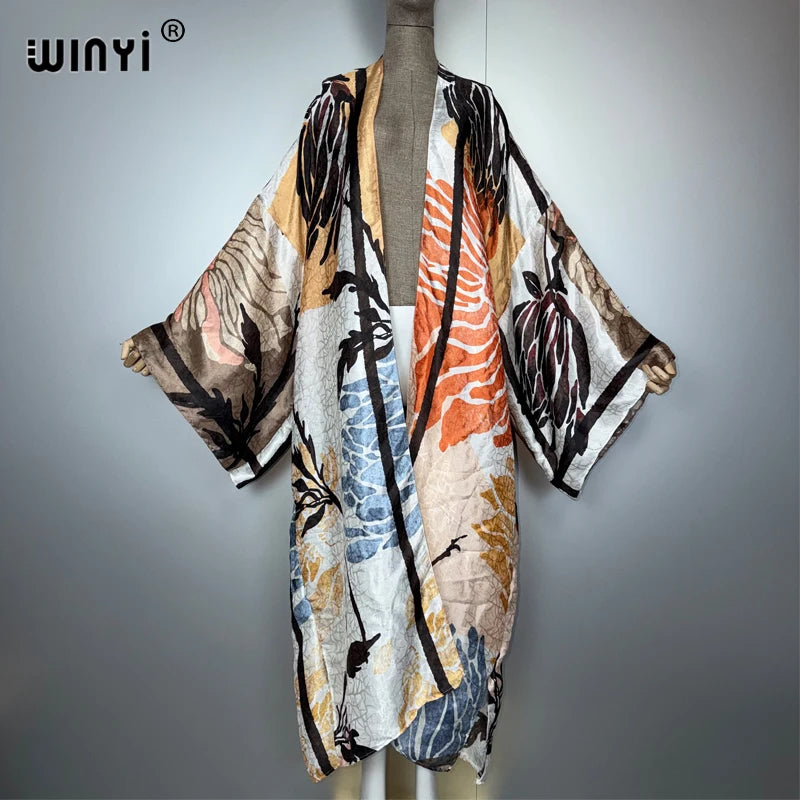 Africa Elegant Kimono Long Dress - Beach Cardigan Maxi Coat