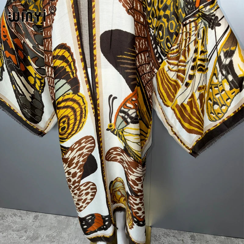 Africa Fashion Kimono Maxi Dress - Boho Print Cardigan