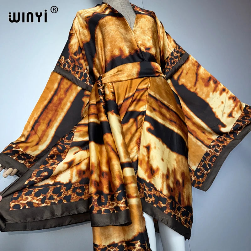 Kimono Beach Cover Up - Boho Cardigan with Self Belt