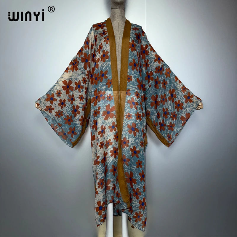 Bohemian Kimono Holiday Kaftan - Boho Abaya Beach Cover Up
