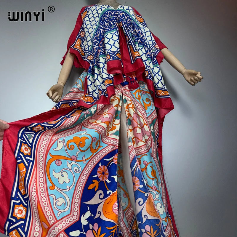 Fashion Kaftan Party Dress - Luxury Print Caftan Beachwear