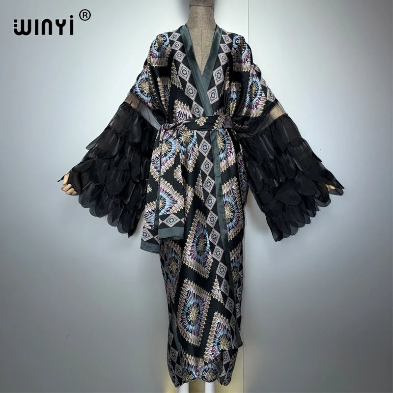 Fashion Holiday Kimono - Long Sleeve Boho Abaya Caftan