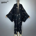 Kimono Retro Embroidery Kaftans - Beach Cover Up Holiday Abaya