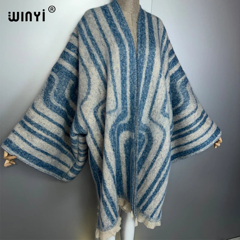 Designer Cape Warm Coat - Cardigan Abaya Cloak Poncho