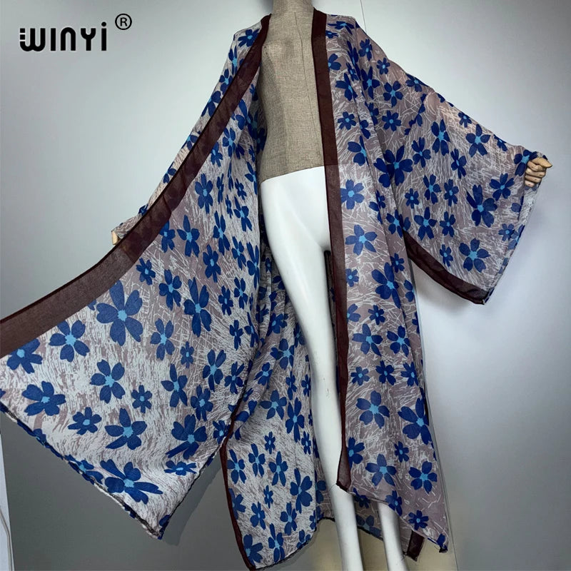 Bohemian Kimono Holiday Kaftan - Boho Abaya Beach Cover Up