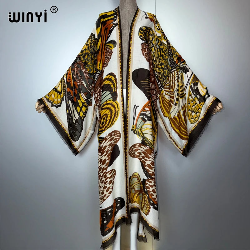Africa Fashion Kimono Maxi Dress - Boho Print Cardigan