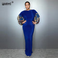 Pleated Elastic Slim Dress - Crumple Design Boho Robe Maxi