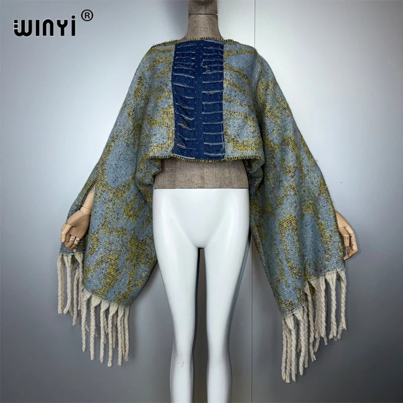 Designer Catwalk Poncho - Holiday Elegant Cape Cloak