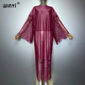 Lace Perspective Dress - Elegant Beach Cover Up Kaftan