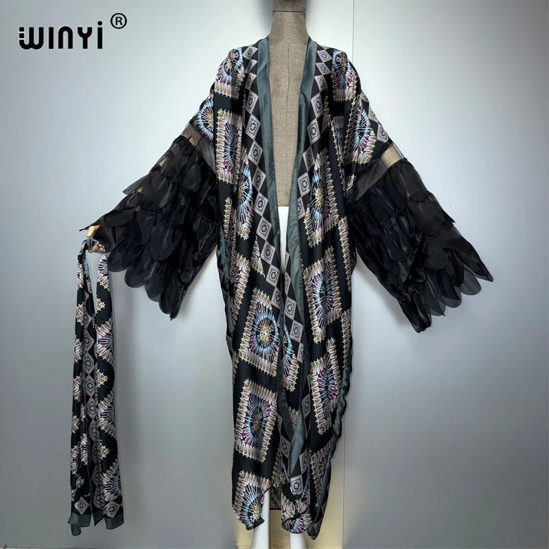 Fashion Holiday Kimono - Long Sleeve Boho Abaya Caftan