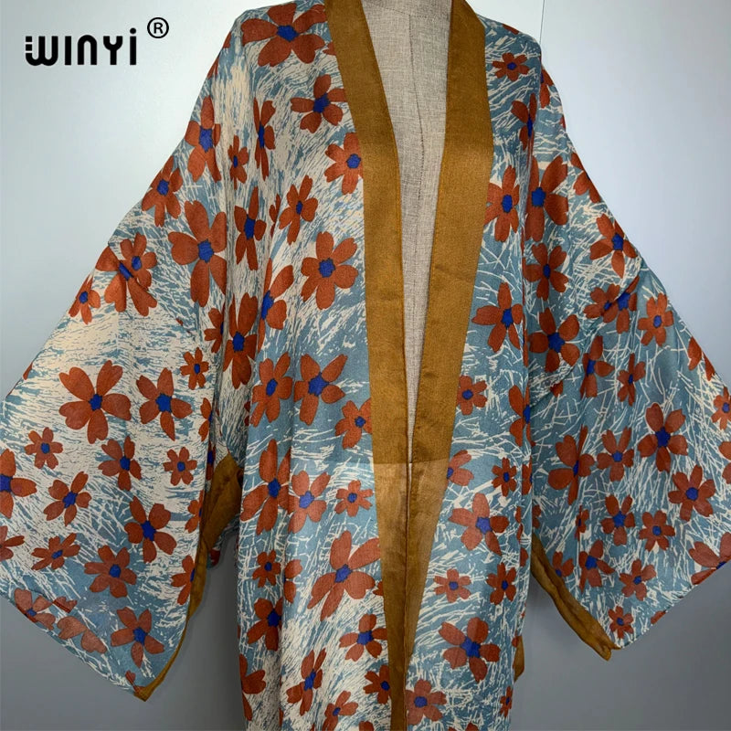 Bohemian Kimono Holiday Kaftan - Boho Abaya Beach Cover Up