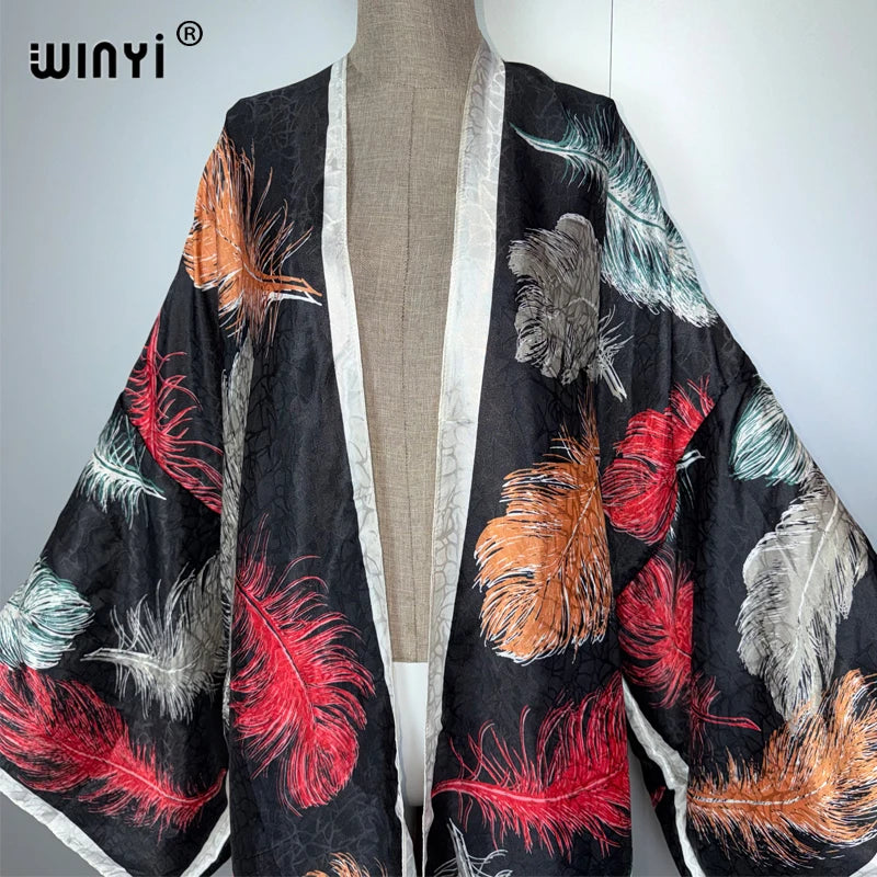 Africa New Print Kimono - Long Beach Cardigan Maxi Coat