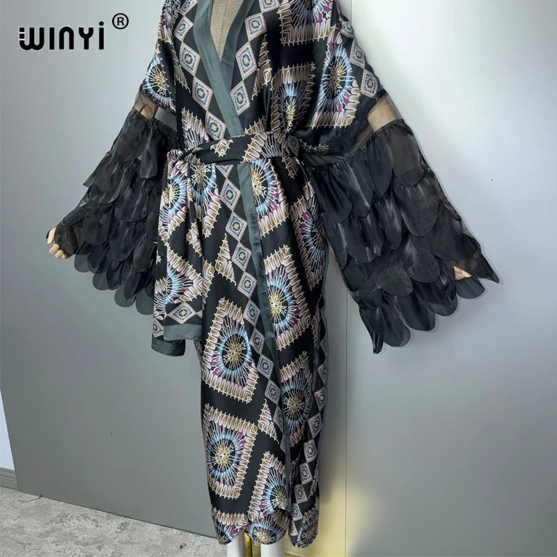Fashion Holiday Kimono - Long Sleeve Boho Abaya Caftan