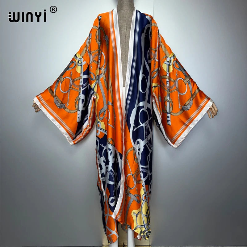 Boho Kimono Maxi - Beach Cover Up Holiday Abaya Kaftan