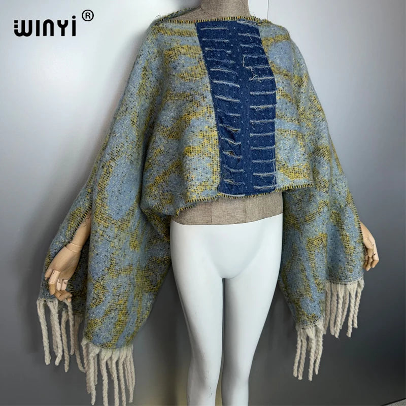 Designer Catwalk Poncho - Holiday Elegant Cape Cloak
