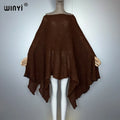 Africa Cloak Holiday Kaftan - Solid Color Elegant Robe Poncho