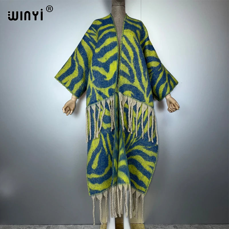 Fashion Cardigan Tassel Luxury - Long Warm Coat Kimono