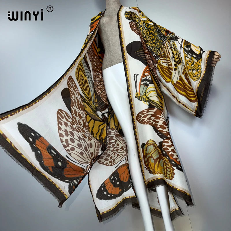 Africa Fashion Kimono Maxi Dress - Boho Print Cardigan