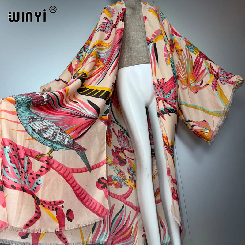 Bohemian Kimono Fashion Kaftan - Boho Abaya Beach Cover Up