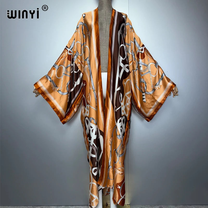 Boho Kimono Maxi - Beach Cover Up Holiday Abaya Kaftan