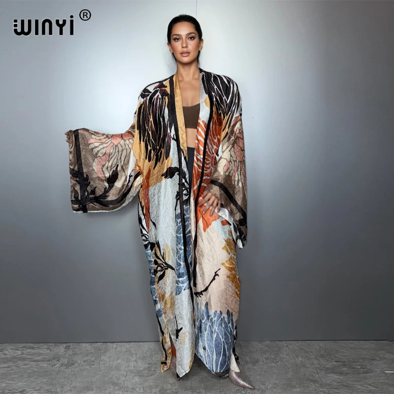 Africa Elegant Kimono Long Dress - Beach Cardigan Maxi Coat