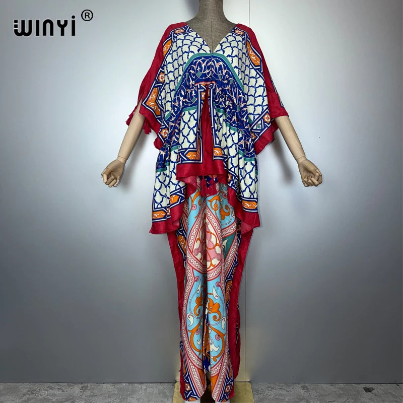 Fashion Kaftan Party Dress - Luxury Print Caftan Beachwear