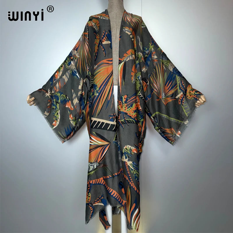 Bohemian Kimono Fashion Kaftan - Boho Abaya Beach Cover Up