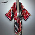 Boho Kimono Maxi - Beach Cover Up Holiday Abaya Kaftan