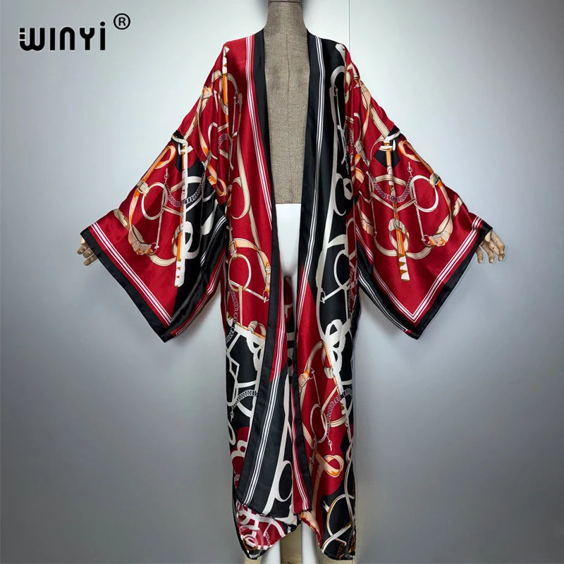 Boho Kimono Maxi - Beach Cover Up Holiday Abaya Kaftan