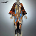 WINYI Africa tassel Pleated loose dress boho beach Cover-up muslim fashion kaftan abaya dubai luxury holiday evening dress
