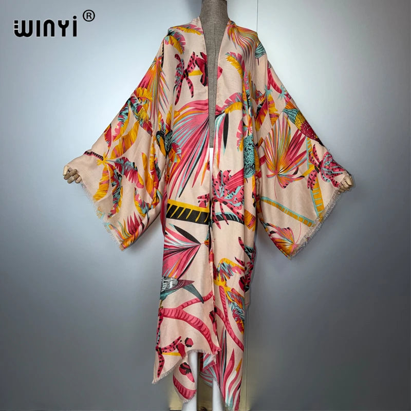 Bohemian Kimono Fashion Kaftan - Boho Abaya Beach Cover Up