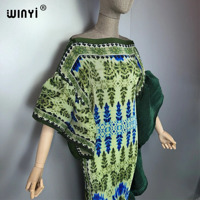 WINYI spring new Elastic slim dress Irregular sleeve dress boho robe Femme Vestidos holiday evening dress abaya fashion kaftan