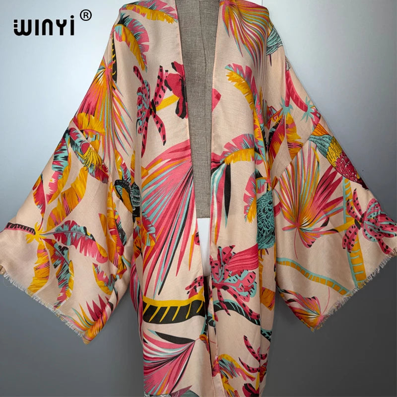 Bohemian Kimono Fashion Kaftan - Boho Abaya Beach Cover Up