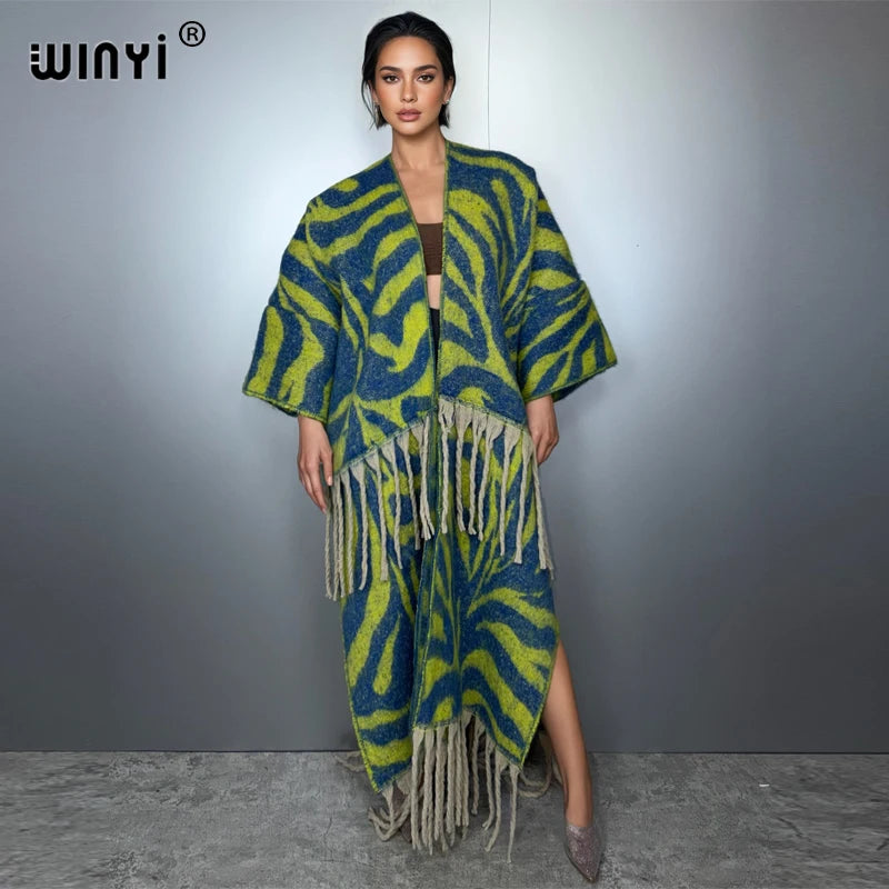 Fashion Cardigan Tassel Luxury - Long Warm Coat Kimono