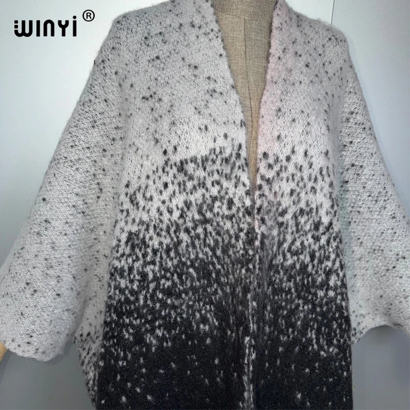 Retro Lace Cardigan Cape - Warm Abaya Poncho for Women