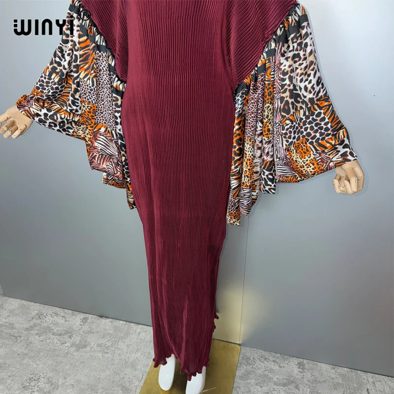 Bubble Sleeve Pleated Fashion Dress - Evening Party Wear