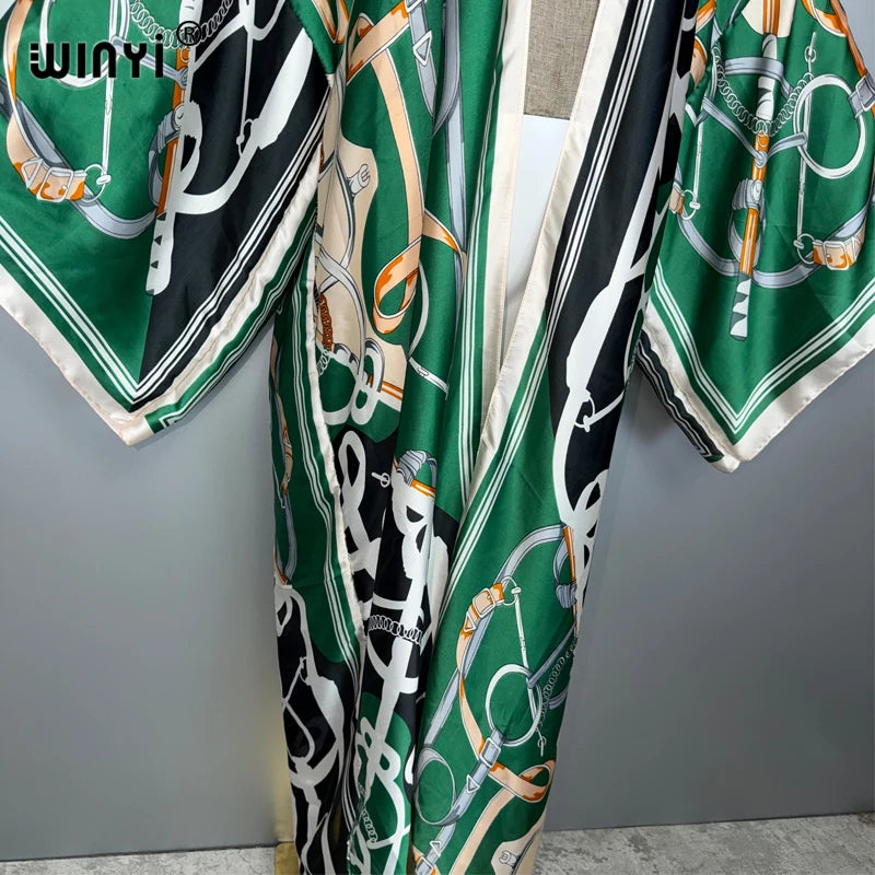 Boho Kimono Maxi - Beach Cover Up Holiday Abaya Kaftan